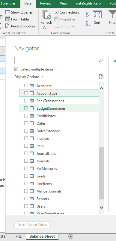 Excel view