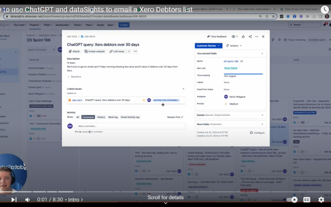 How to use ChatGPT and dataSights to email a Xero Debtors list