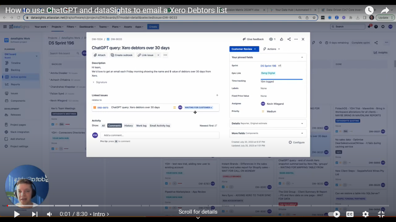 How to use ChatGPT and dataSights to email a Xero Debtors list